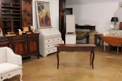 French Louis XV Style 19th Century Walnut Console Table with Three Drawers