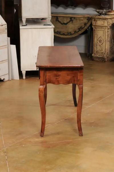 French Louis XV Style 19th Century Walnut Console Table with Three Drawers