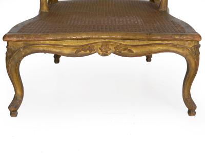 French Louis XV Style Antique Duchesse Bris e Arm Chair Lounge 19th Century