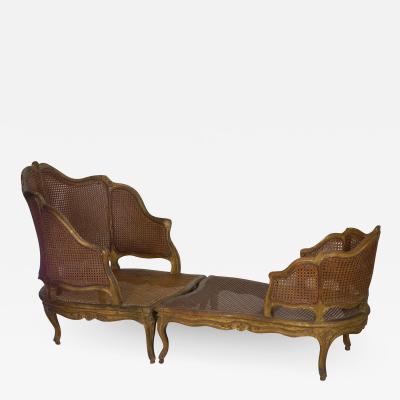 French Louis XV Style Antique Duchesse Bris e Arm Chair Lounge 19th Century