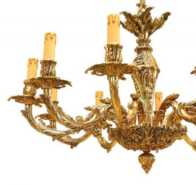 French Louis XV Style Bronze Chandelier