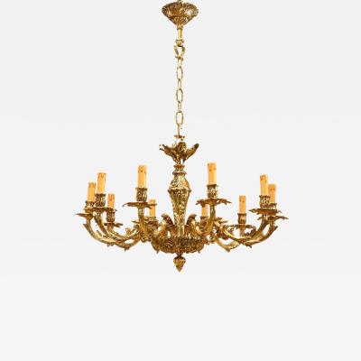 French Louis XV Style Bronze Chandelier