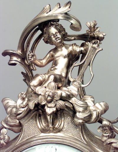 French Louis XV Style Bronze Cupid Clock