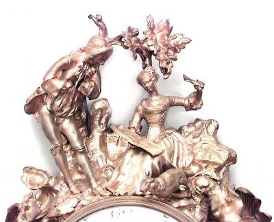 French Louis XV Style Bronze Dore Wall Clock