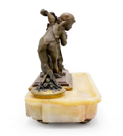 French Louis XV Style Bronze Double Inkwell