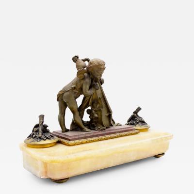French Louis XV Style Bronze Double Inkwell