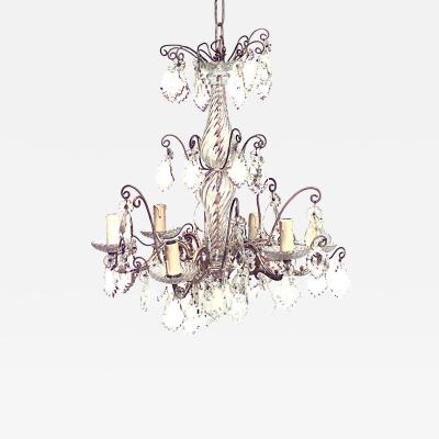 French Louis XV Style Bronze and Crystal Chandelier