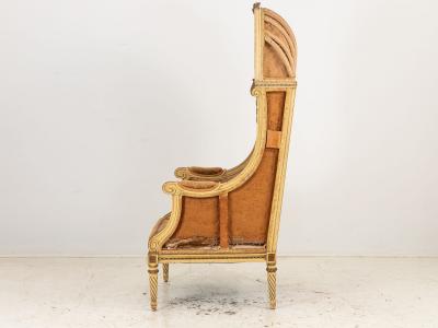 French Louis XV Style Carved Balloon Porters Chair 19th Century