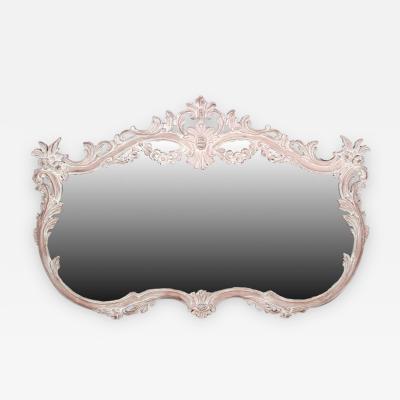 French Louis XV Style Carved Bleached Horizontal Wall Mirror