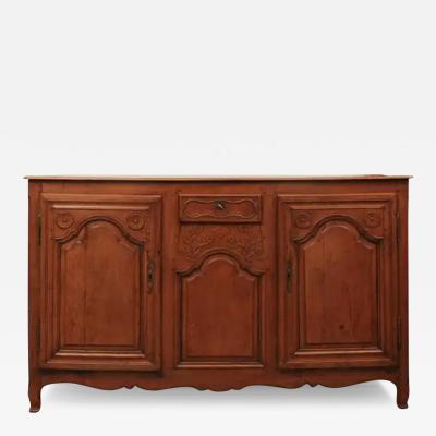 French Louis XV Style Carved Cherry Enfilade from Picardie from the 1790s