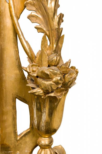 French Louis XV Style Carved Giltwood Filigree Wall Mirror