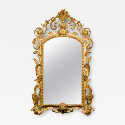 French Louis XV Style Carved Giltwood Filigree Wall Mirror