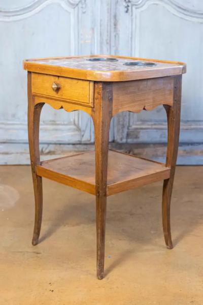 French Louis XV Style Cherry Rafra chissoir with Red Marble Top circa 1850
