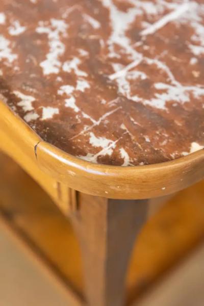 French Louis XV Style Cherry Rafra chissoir with Red Marble Top circa 1850