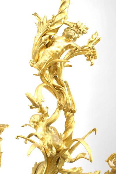 French Louis XV Style Gilt Bronze Chandelier