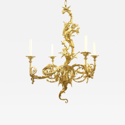 French Louis XV Style Gilt Bronze Chandelier