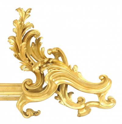 French Louis XV Style Gilt Bronze Fire Fender
