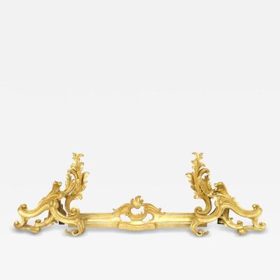 French Louis XV Style Gilt Bronze Fire Fender