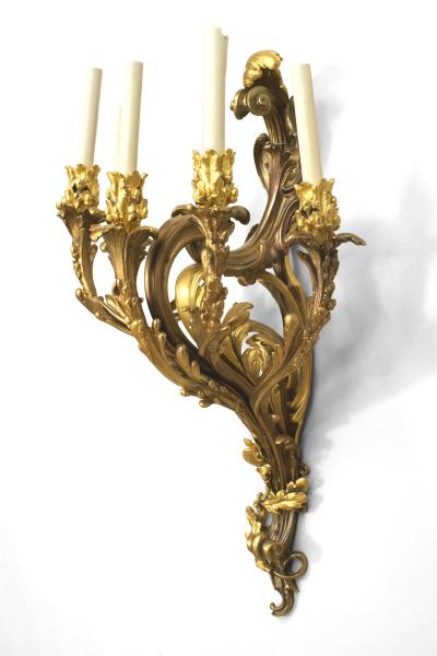 French Louis XV Style Gilt Bronze Wall Sconce