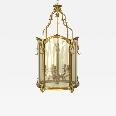 French Louis XV Style Gilt Bronze and Glass Pendant Lantern