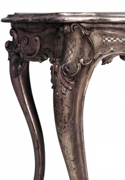 French Louis XV Style Gilt Fruitwood Lyre Center Table