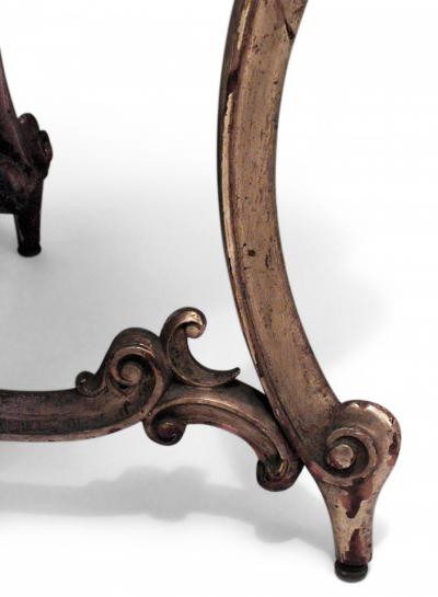 French Louis XV Style Gilt Fruitwood Lyre Center Table