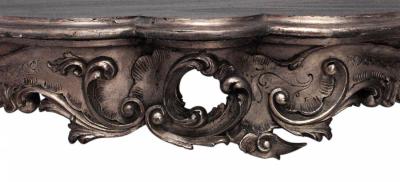 French Louis XV Style Gilt Fruitwood Lyre Center Table