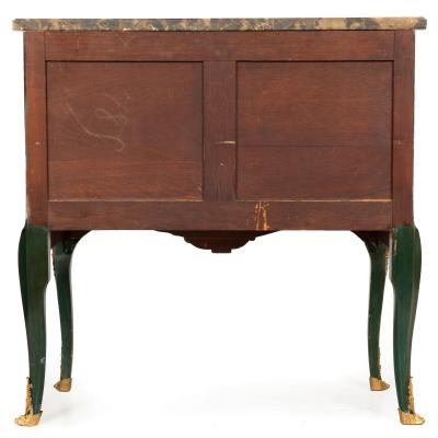 French Louis XV Style Green Chinoiserie Commode Chest of Drawers