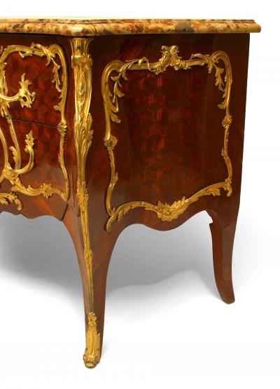 French Louis XV Style Inlaid Parquetry Commode