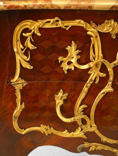French Louis XV Style Inlaid Parquetry Commode