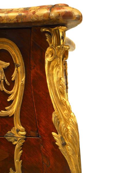 French Louis XV Style Inlaid Parquetry Commode