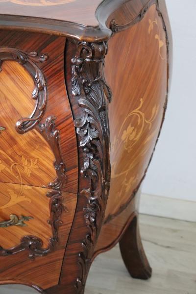 French Louis XV Style Inlay Wood Chest of Drawers