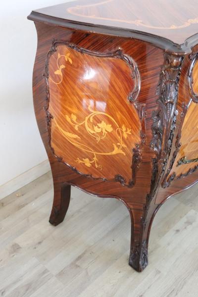 French Louis XV Style Inlay Wood Chest of Drawers