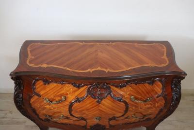 French Louis XV Style Inlay Wood Chest of Drawers