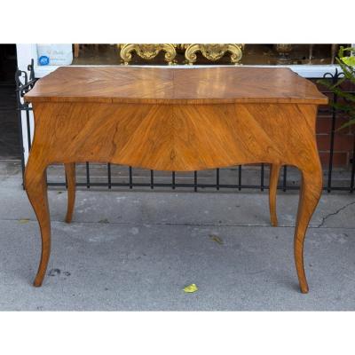 French Louis XV Style Kingwood Bombay Writing Table Desk