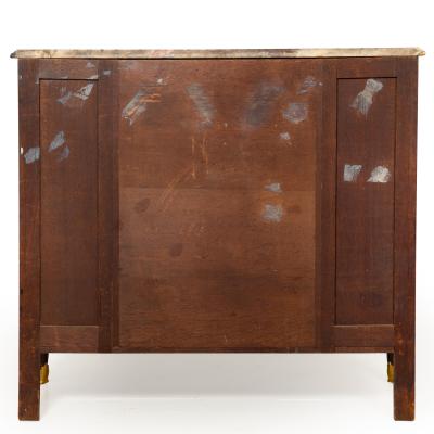 French Louis XV Style Kingwood Marble Top Bibliotheque Cabinet