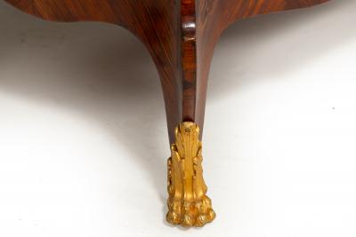 French Louis XV Style Kingwood Marble Top Bibliotheque Cabinet