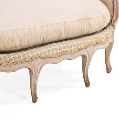 French Louis XV Style Painted Six Leg Settee Late 19th C