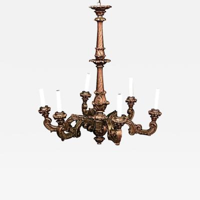 French Louis XV Style Painted Wood Chandelier