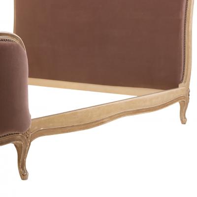 French Louis XV Style Painted and Upholstered Full Bed Ca 1940 