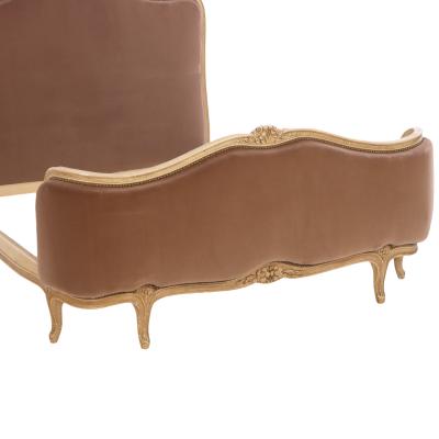 French Louis XV Style Painted and Upholstered Full Bed Ca 1940 