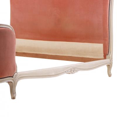 French Louis XV Style Painted and Upholstered Full Bed ca 1940 