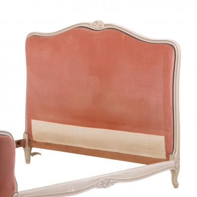 French Louis XV Style Painted and Upholstered Full Bed ca 1940 