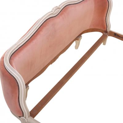 French Louis XV Style Painted and Upholstered Full Bed ca 1940 