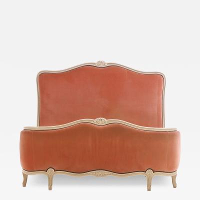 French Louis XV Style Painted and Upholstered Full Bed ca 1940 