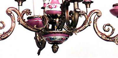 French Louis XV Style Sevres Porcelain Chandelier