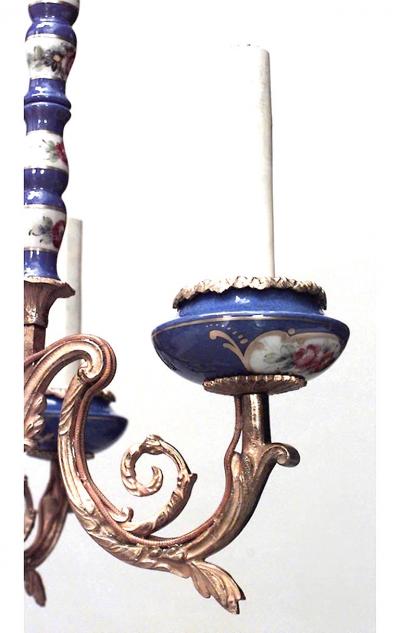 French Louis XV Style Sevres Porcelain Chandelier