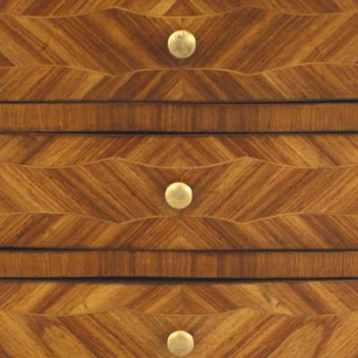 French Louis XV Style Tulipwood Veneer Table Commode