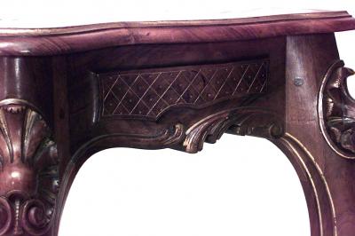 French Louis XV Style Walnut and Gilt Console Table