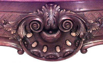 French Louis XV Style Walnut and Gilt Console Table